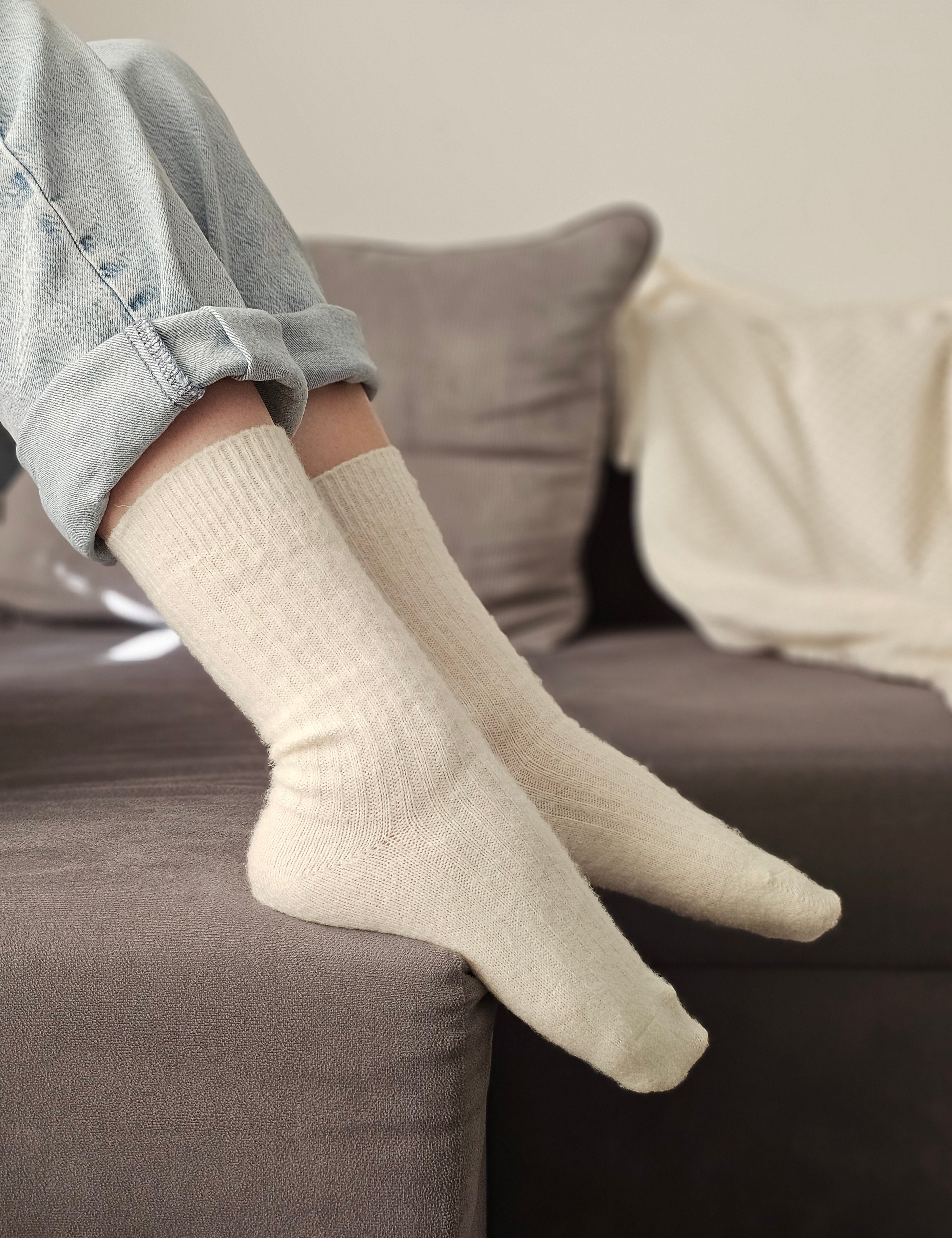 Skarpety szeroki prążek 88% wełna merino