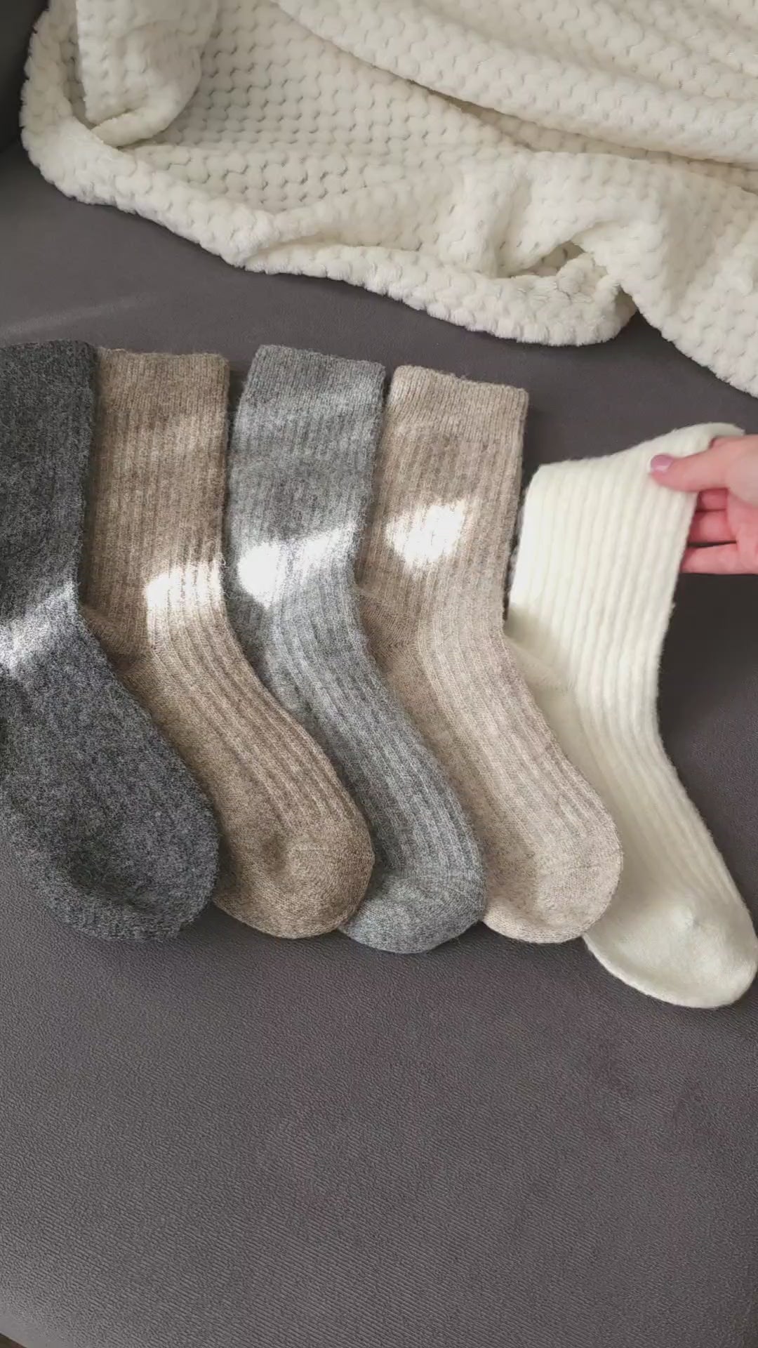 Skarpety szeroki prążek 88% wełna merino